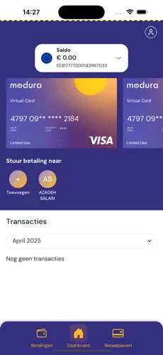 Modura's eigen betaal-app — scherm 3 van 4
